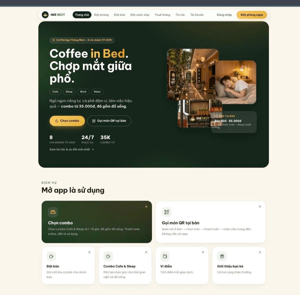 Giao diện website iWE NEST