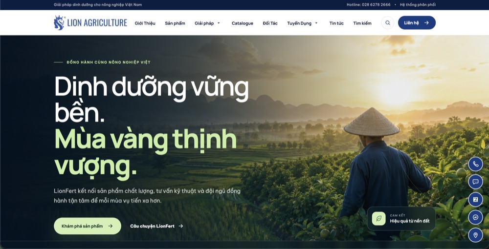 Giao diện website LionFert